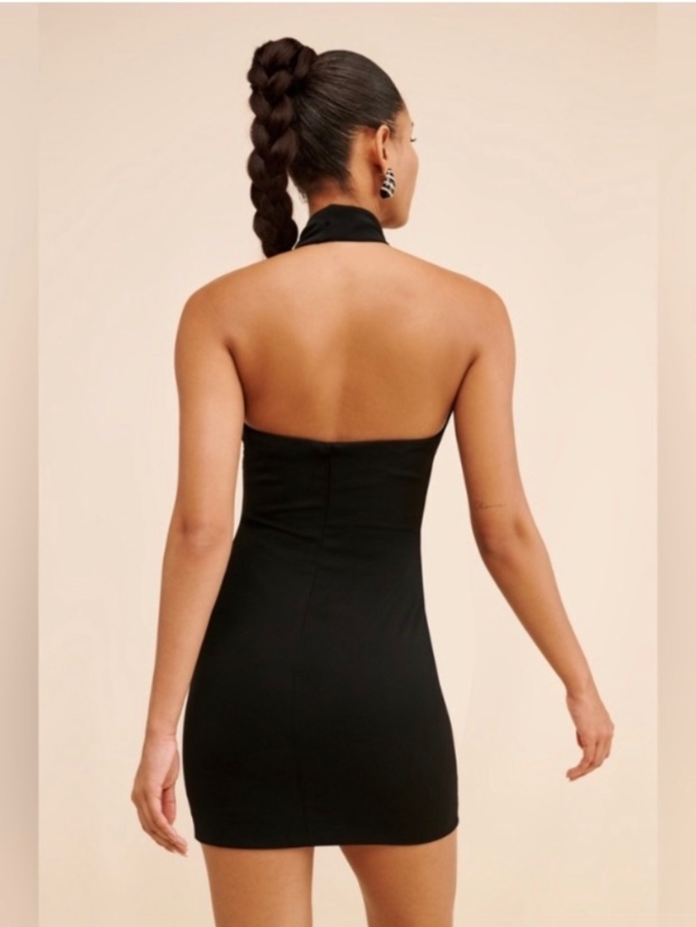 Astr The Label Black Rosette Mini Halter Dress - Picture 2 of 9